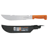 Machete 12" tipo rabo ango naranja en funda truper..